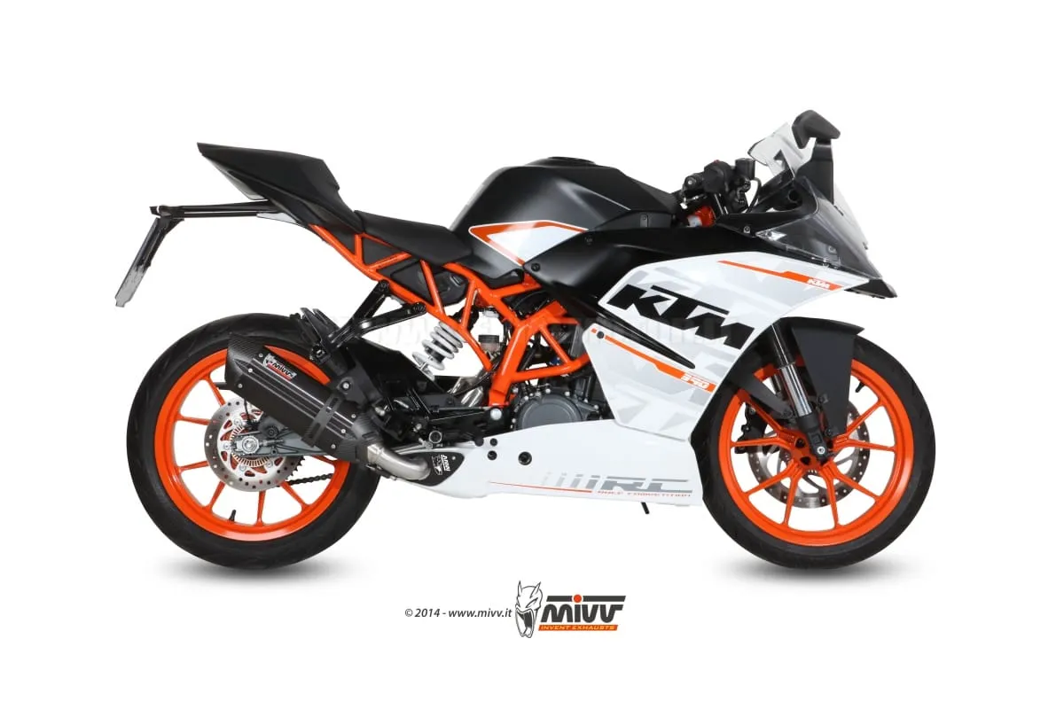 Scarico Completo Mivv Suono Nero Acciaio Inox Per Ktm Rc 390 2014 > 2016-KT.015.L9-93144