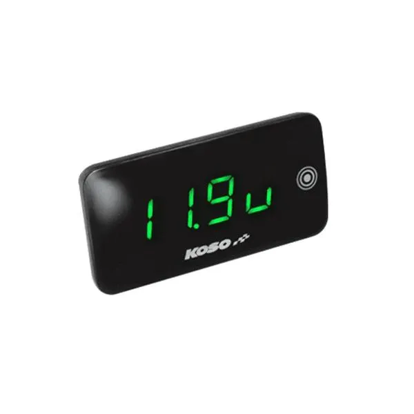 Voltmetro e termometro Koso Slim Line New Generation Verde