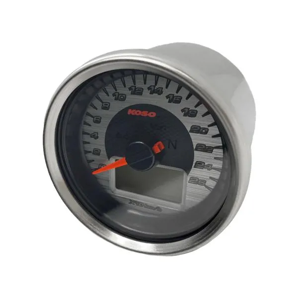 Strumentazione KOSO Chrome-Style Tachimetro cromato universale Display LCD