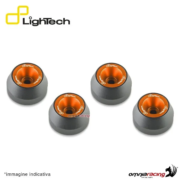 Protezione perni ruota anteriore+posteriore Lightech arancione Yamaha MT09/Tracer/XSR900 2013-2016