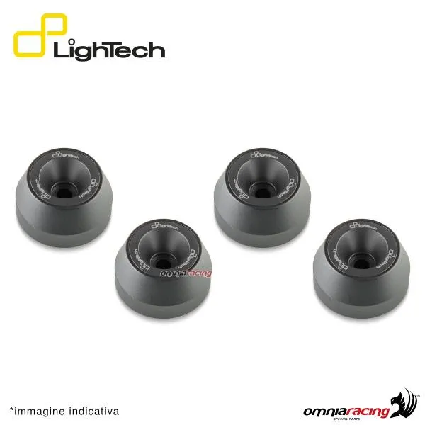 Protezione perni ruota anteriore+posteriore Lightech nero per Suzuki GSXR1000 2007>2011