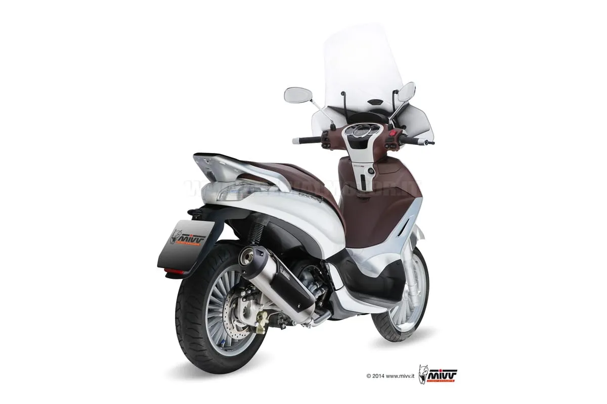 Scarico Completo Mivv Urban Acciaio Inox Per Piaggio Beverly 300 2010 > 2013-C.PG.0013.B-93355