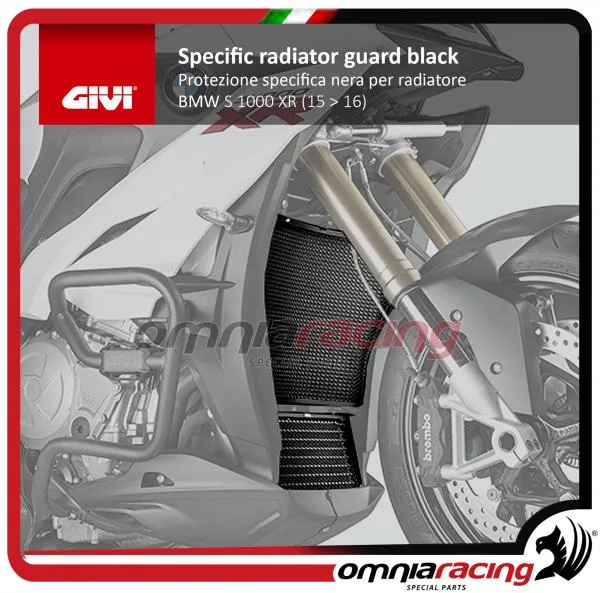 GIVI Protezione specifica per radiatore in acciaio inox verniciato nero per BMW S 1000 XR 15 > 16