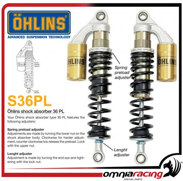 Coppia ammortizzatori Ohlins STX36 336mm Harley Davidson Sportster XL 883 Iron 2004-2020