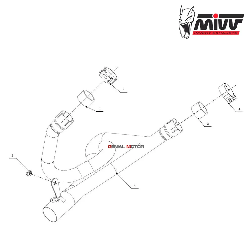 Tubo Elimina Kat Mivv Decatalizzatore Acciaio Inox Per Suzuki Sv 650 2003-S.010.C1-93958
