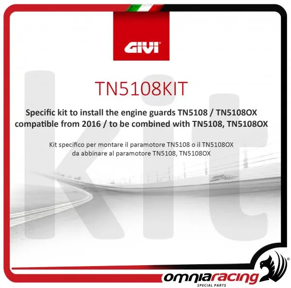 GIVI Kit specifico per montare il paramotore TN5108 / TN5108OX per BMW R 1200 RS 2015 15>