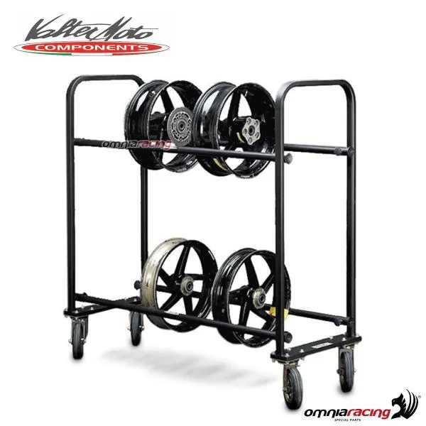 Carrello porta ruote/pneumatici Valtermoto in acciaio nero