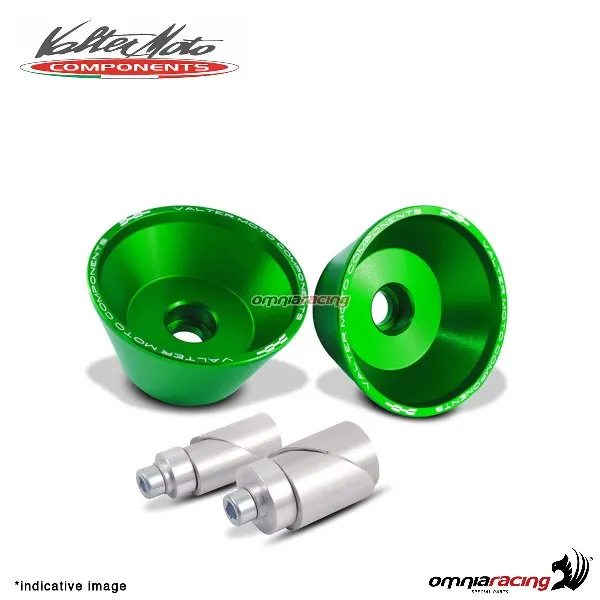Protezioni perni ruota anteriore Valtermoto verde + kit attacchi per Kawasaki Z900 2017>2018