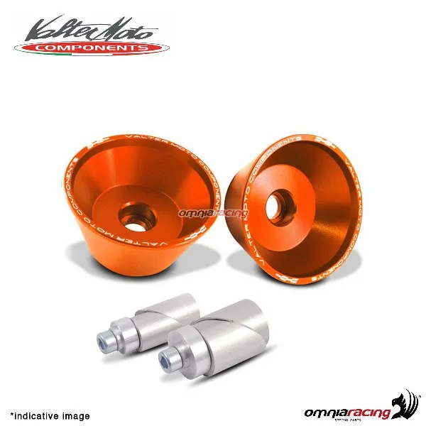 Protezioni perni ruota anteriore Valtermoto arancio + kit attacchi per KTM Superduke 1290 2014>2018