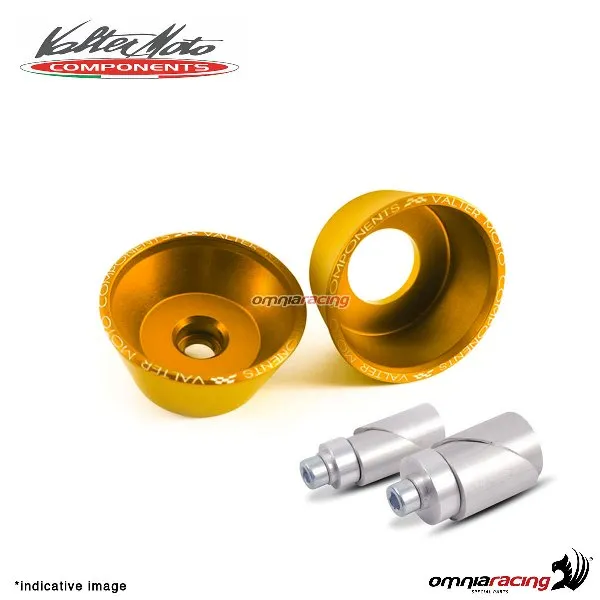 Protezioni perni ruota anteriore Valtermoto oro + kit attacchi per Yamaha R6 2003>2016
