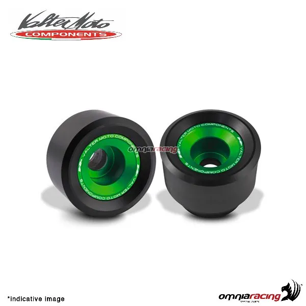 Tamponi paratelaio Valtermoto TRACK verdi + kit adattatori per Kawasaki ZZR1400 2006>2018