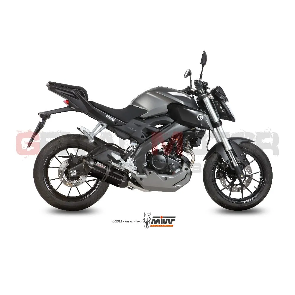 Scarico Completo Mivv Suono Nero Acciaio Inox Per Yamaha Mt-125 2015 > 2019-Y.047.L9-94563