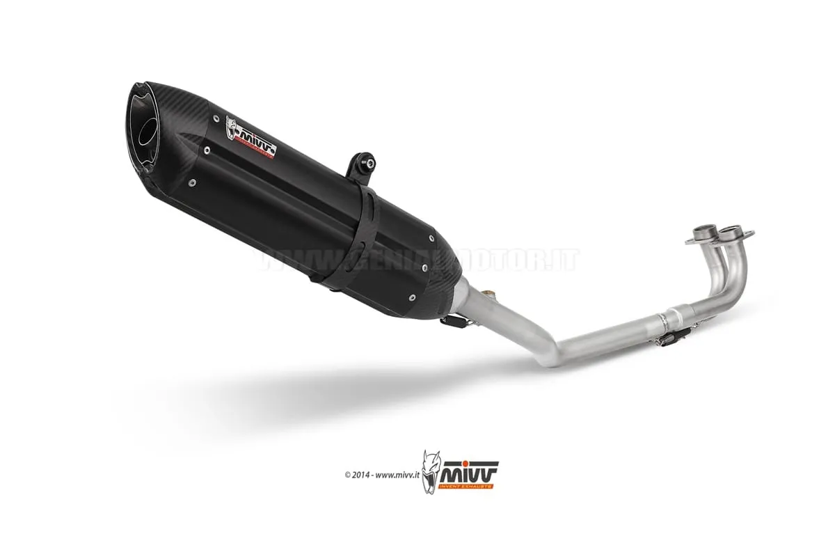 Scarico Completo Mivv Suono Nero Acciaio Inox Per Yamaha T-max 500 2001 > 2007-Y.018.L9-94573