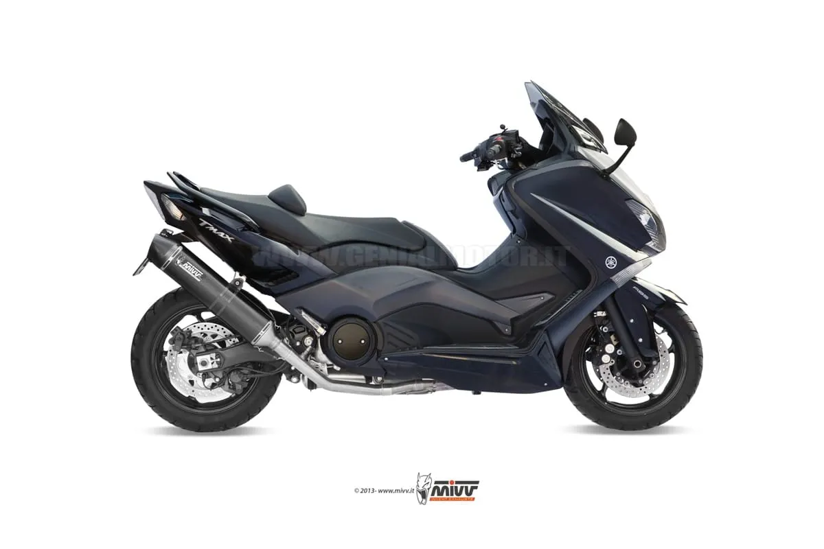 Scarico Completo Mivv Stronger Nero Acciaio Inox Yamaha T-max 500 2012 > 2016-Y.037.LBSC-94613