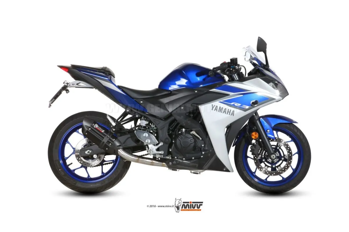 Scarico Completo Steel Mivv Suono Nero Acciaio Inox Yamaha Yzf R3 2015 > 2020-X.YA.0008.S9-94992