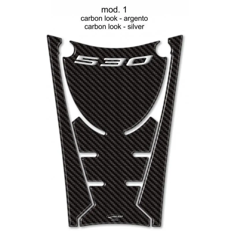 ADESIVO 3D PROTEZIONE CENTRALE TUNNEL YAMAHA T-MAX 530 2017-2019, CARBON/SILVER