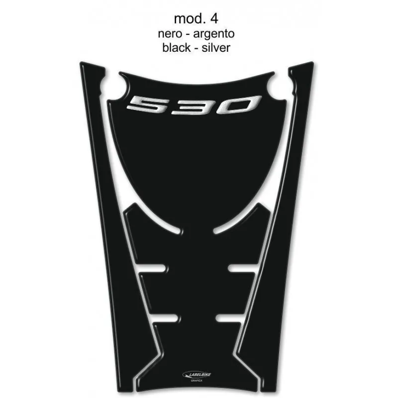 ADESIVO 3D PROTEZIONE CENTRALE TUNNEL YAMAHA T-MAX 530 2017-2019, NERO/SILVER