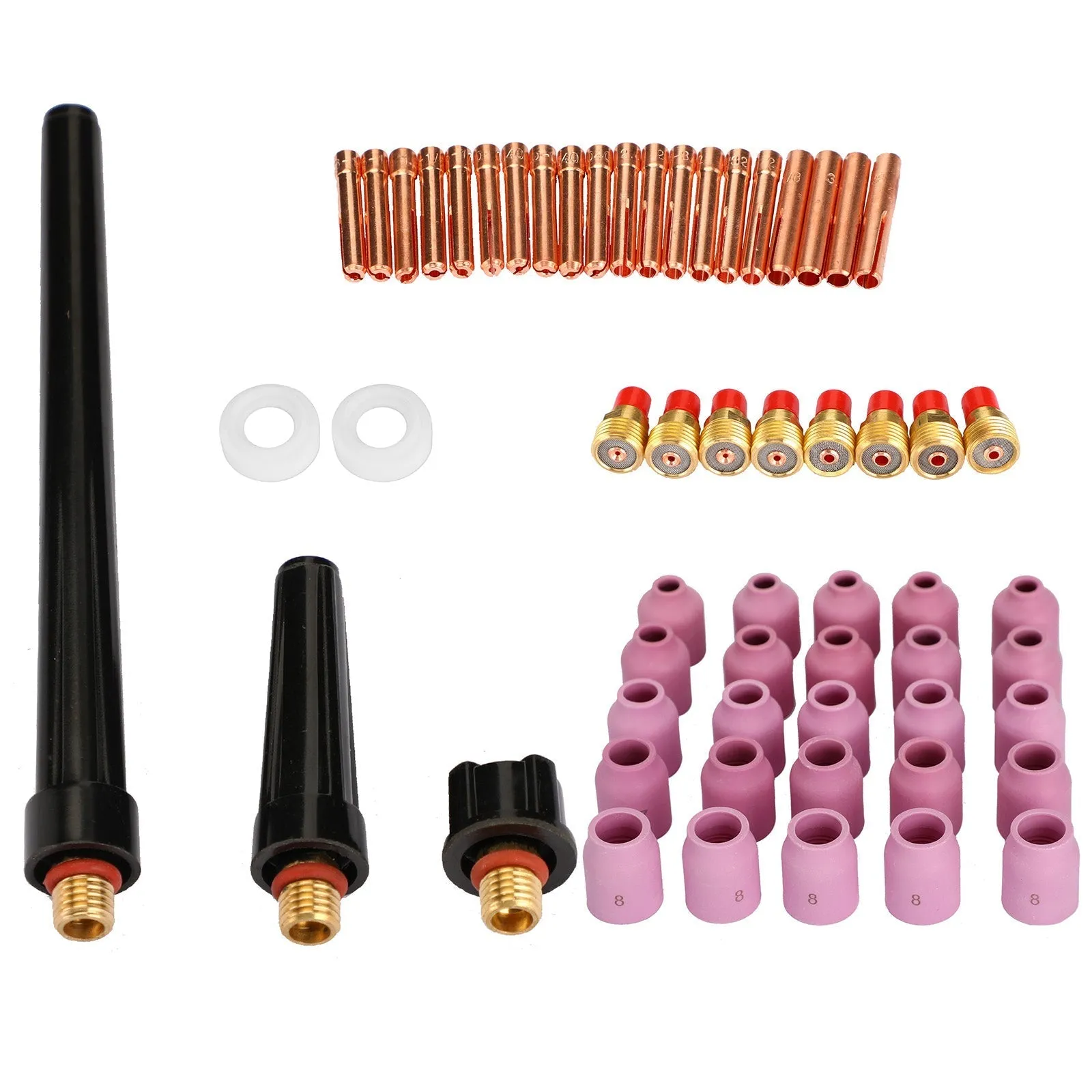 58 pièces torche de soudage Tig Stubby gaz lentille consommables tasse Kit pour Wp-9/20/25