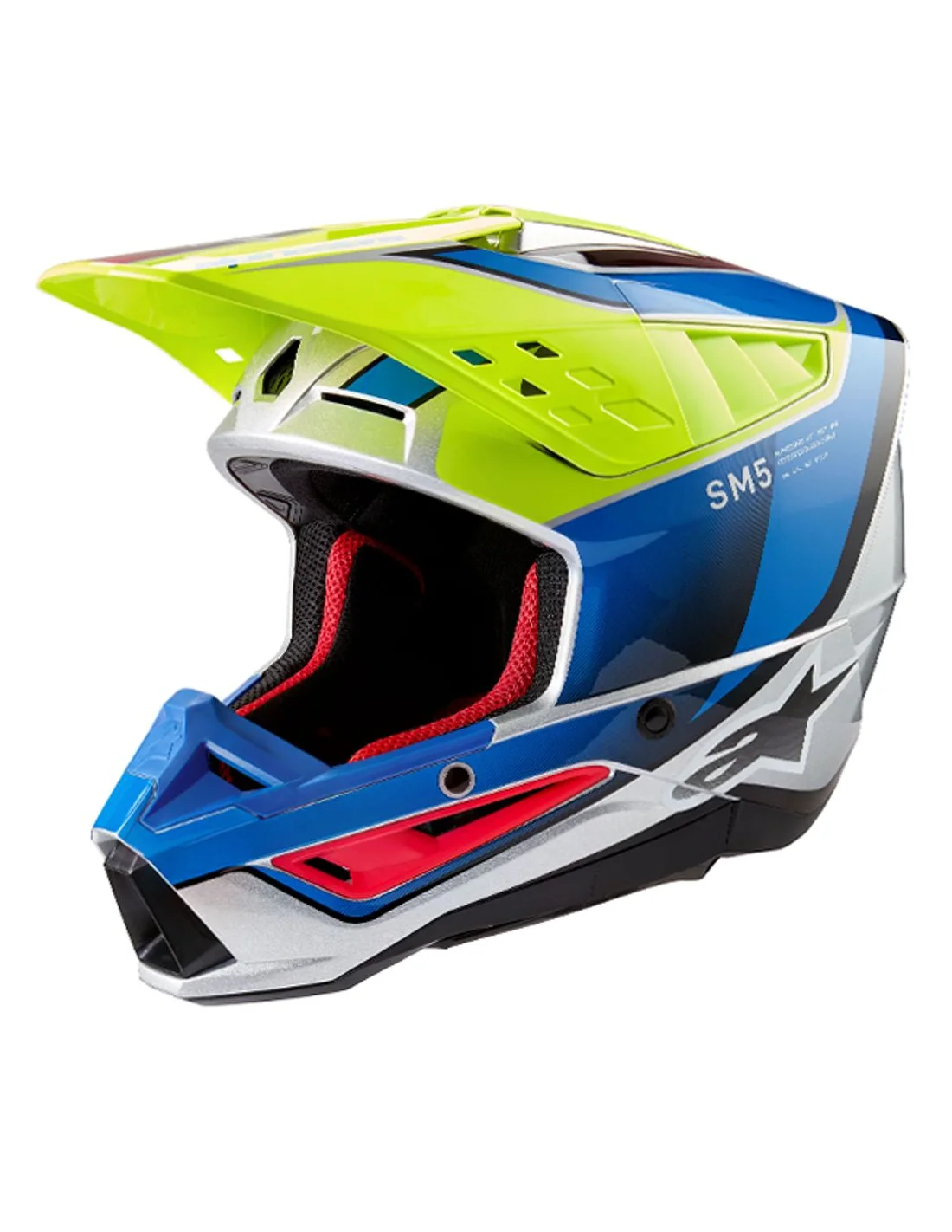 Casco Alpinestars SM5 SAIL YELLOW FLUO ENAMEL BLUE SILVER