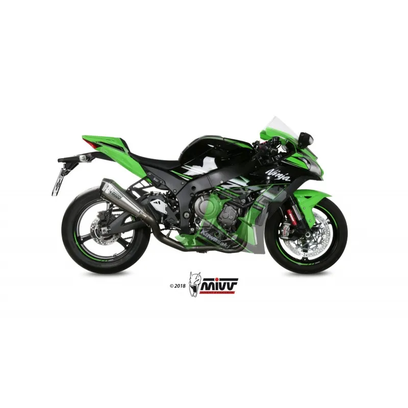 COMPLETE EXHAUST SYSTEM MIVV DELTA RACE KAWASAKI ZX-10R 2016-2020, FULL TITANIUM/CARBON
