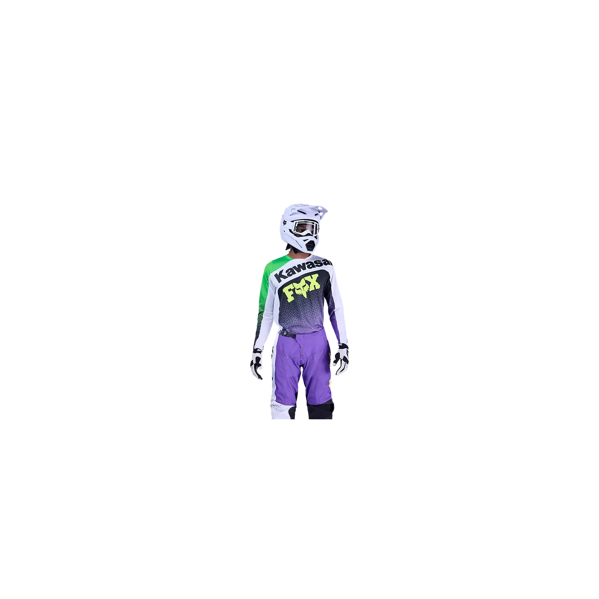 Completo FOX 180 Kawasaki Purple White