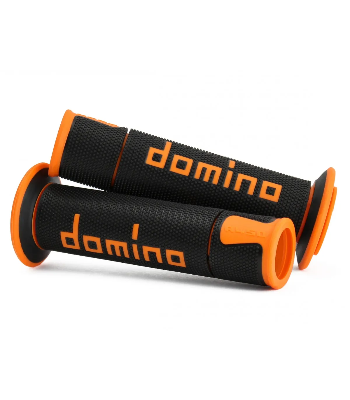 COPPIA MANOPOLE ROAD-RACING DOMINO NERO-ARANCIO