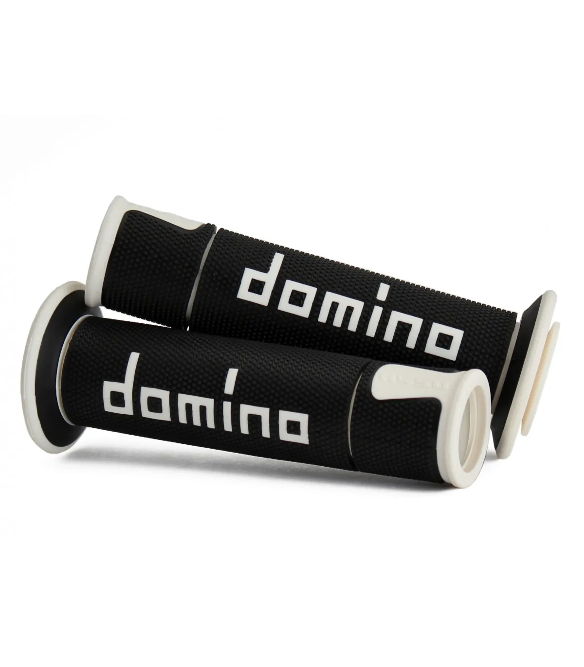COPPIA MANOPOLE ROAD-RACING DOMINO NERO-BIANCO