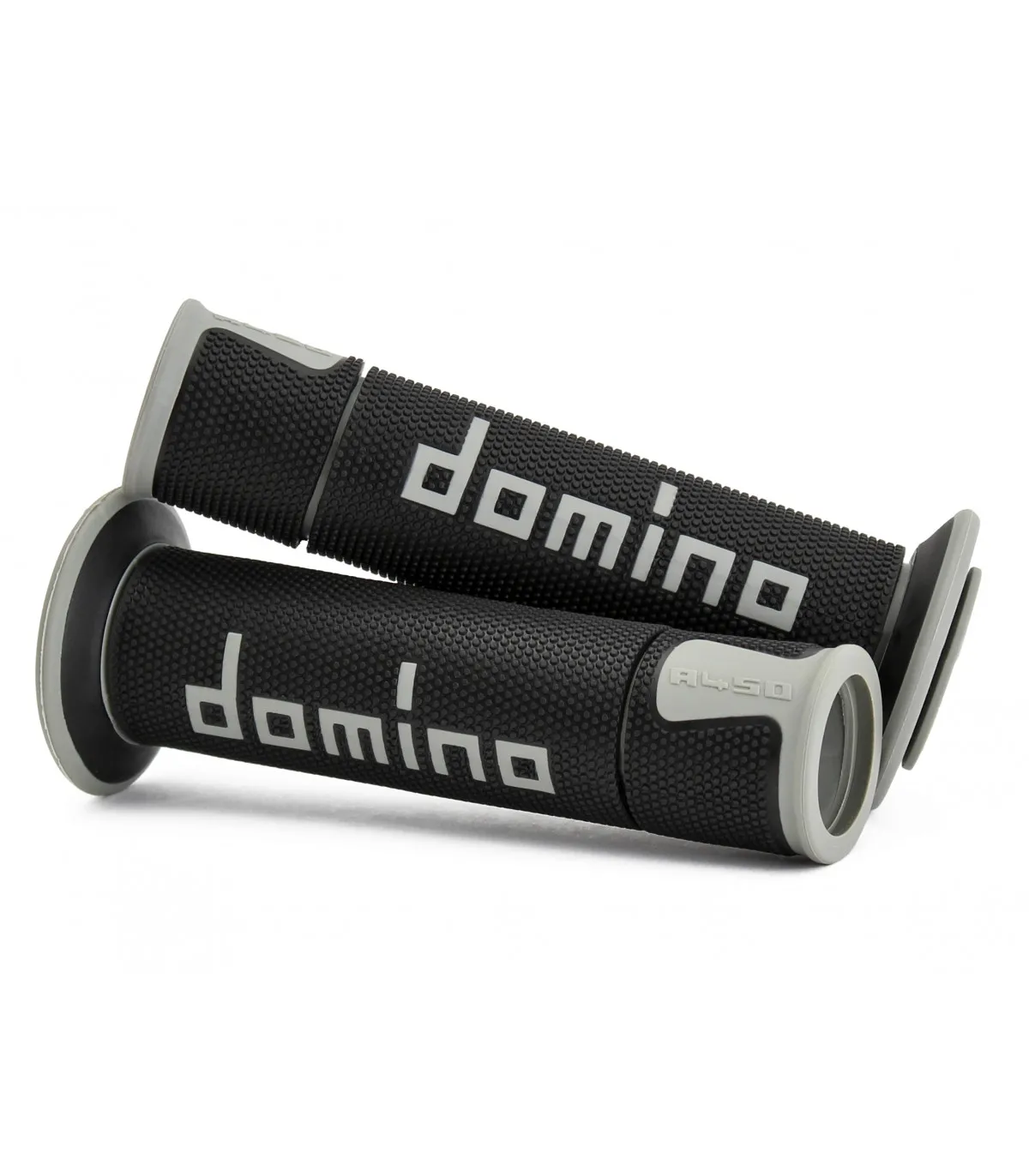 COPPIA MANOPOLE ROAD-RACING DOMINO NERO-GRIGIO