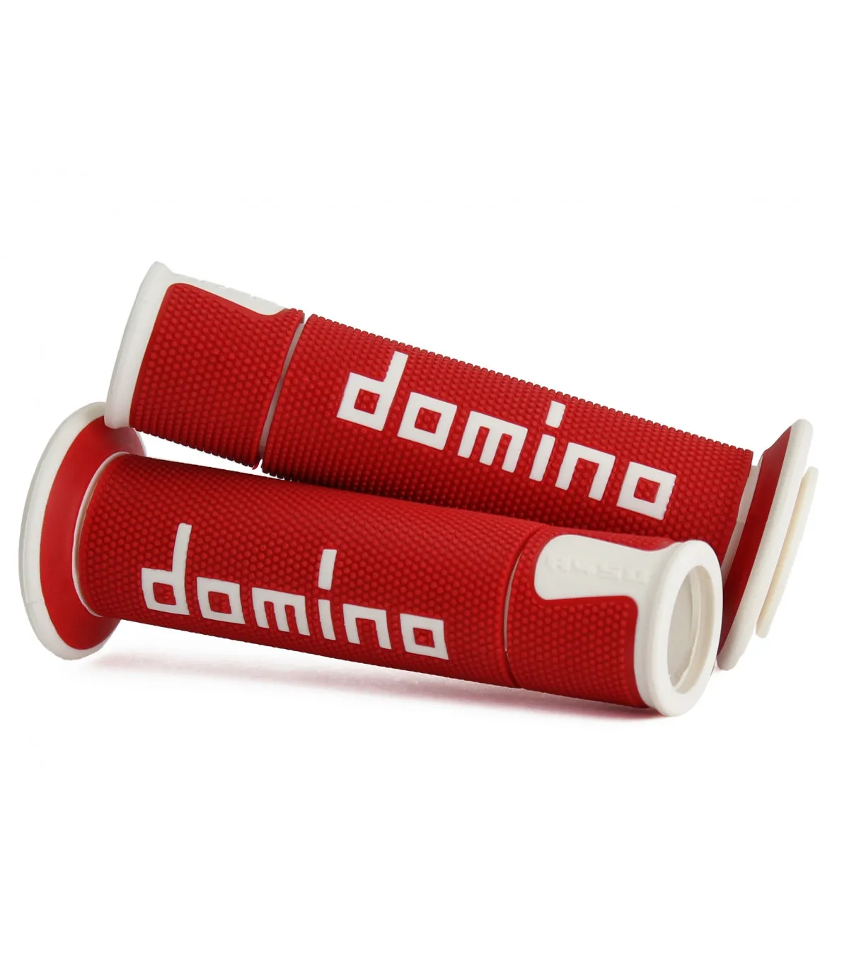 COPPIA MANOPOLE ROAD-RACING DOMINO ROSSO-BIANCO