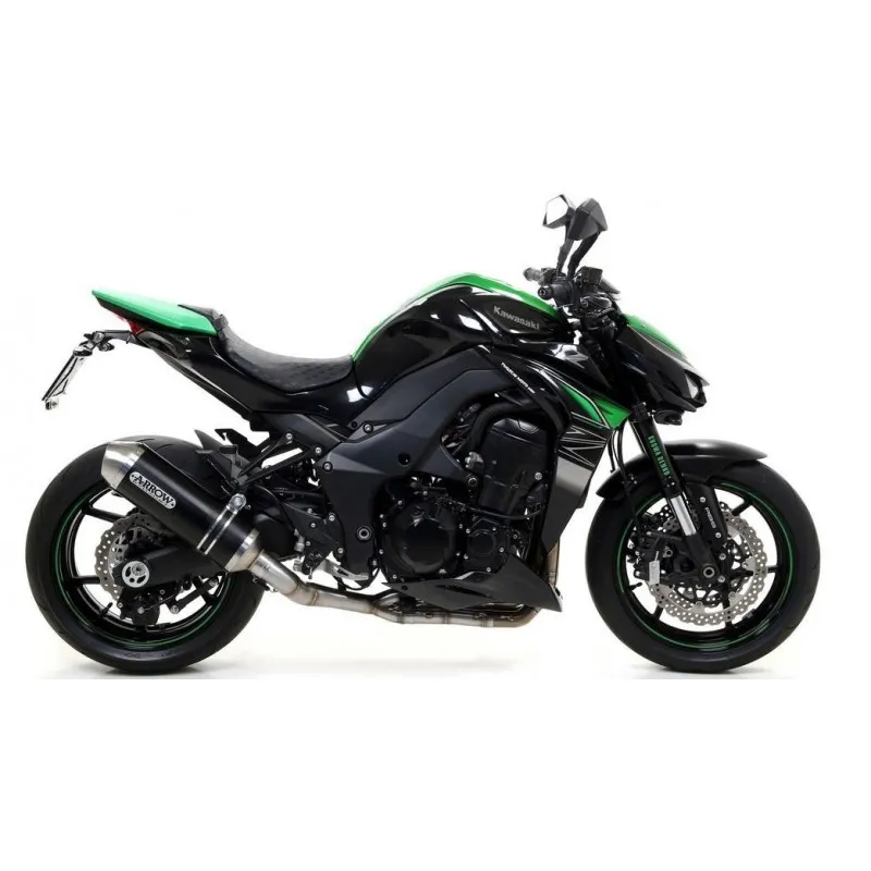 COPPIA TERMINALI ARROW THUNDER KAWASAKI Z 1000 2017-2020, ALLUMINIO DARK/ACCIAIO, OMOLOGATI