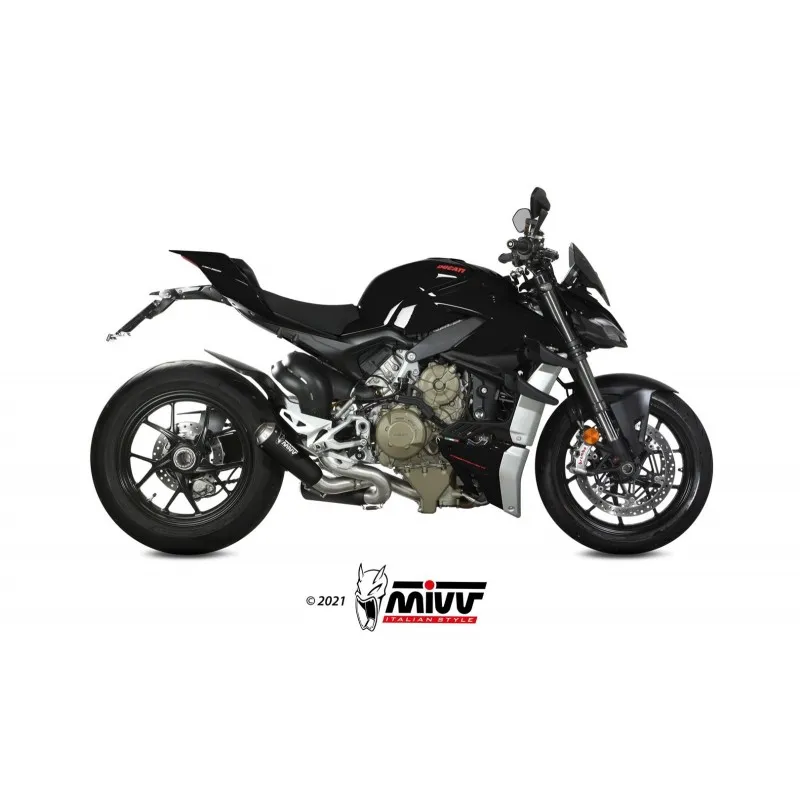 COPPIA TERMINALI MIVV X-M1 DUCATI STREETFIGHTER V4 2021-2022, NON OMOLOGATI BLACK