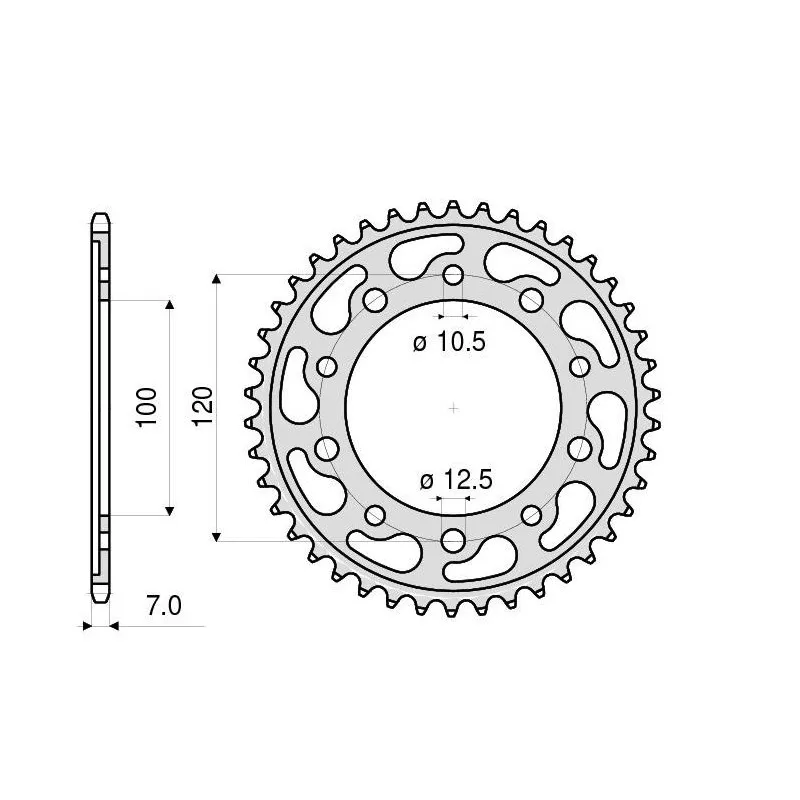 CORONA IN ACCIAIO PER CATENA 525 APRILIA TUONO V4 1100 RR 2015-2020, TUONO V4 1100 FACTORY 2015-2020