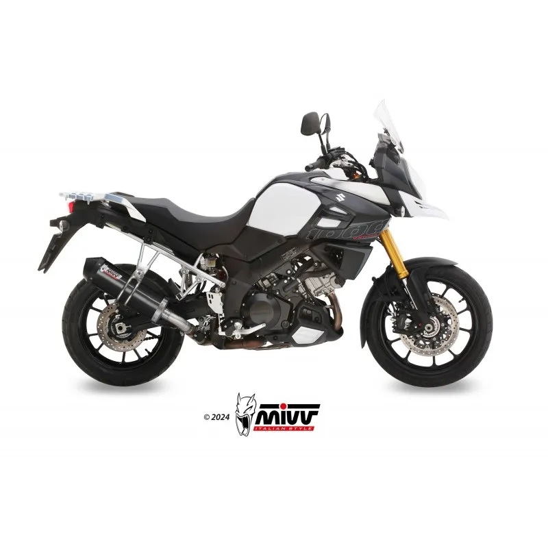 EXHAUST MIVV OVALE SUZUKI V-STROM 1000 2017-2019, APPROVED BLACK/CARBON
