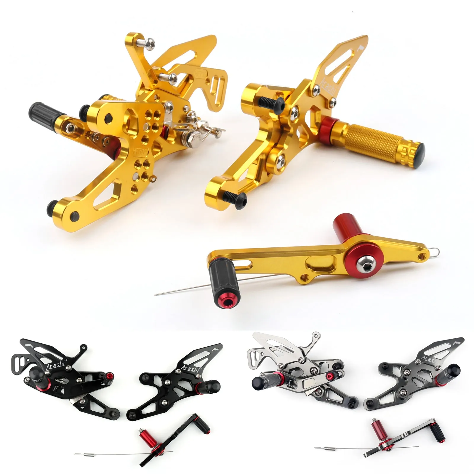 Repose-pieds de course CNC ensembles reculés ensemble de repose-pieds arrière pour BMW S1000RR 2015-2018 générique