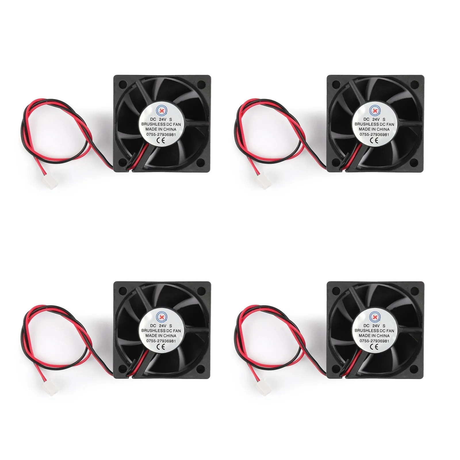 4 pièces DC Brushless refroidissement PC ordinateur ventilateur 24V 5020s 50x50x20mm 2 broches fil