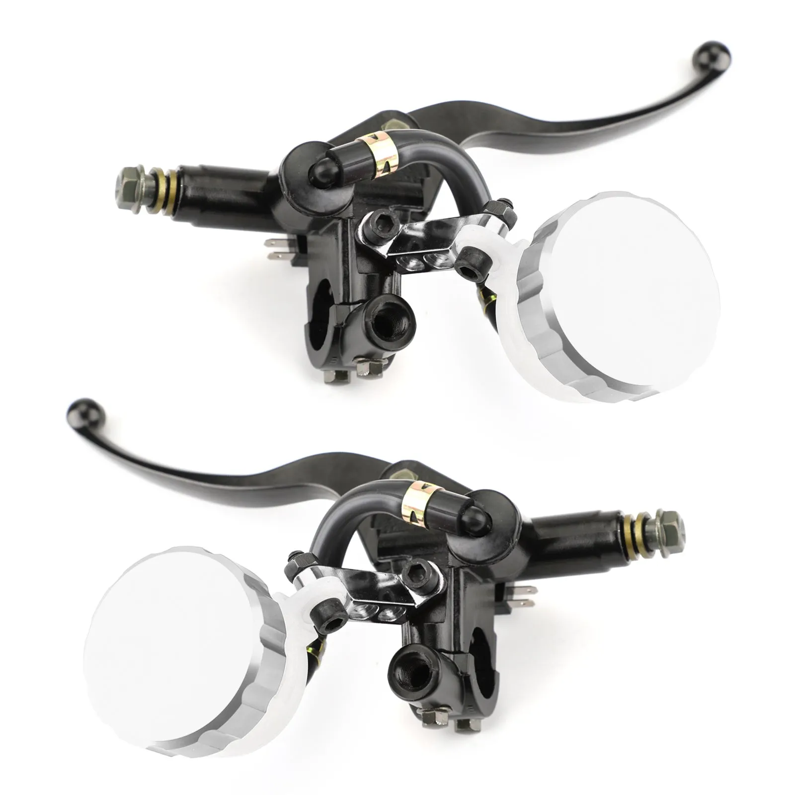 Universel 7/8'' 22mm Frein Avant Embrayage Maître Cylindre Reservoir Leviers Silver Generic