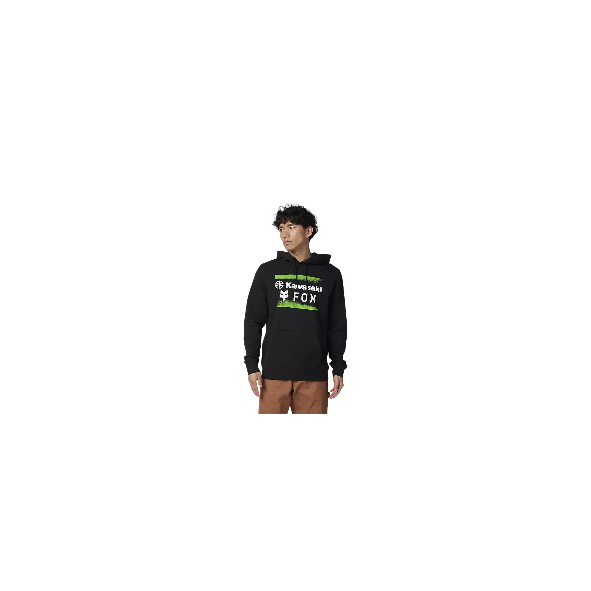 Felpa con cappuccio Fox x Kawasaki Nera