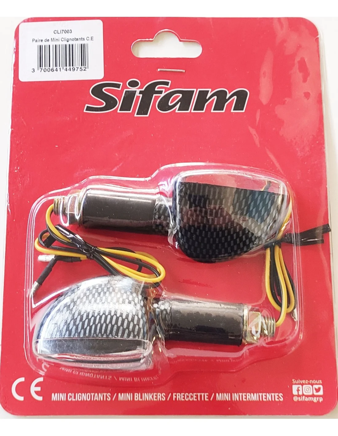 Freccette C.E Triangolare Lungo Look Carbonio Lampadina: OL7570 12v