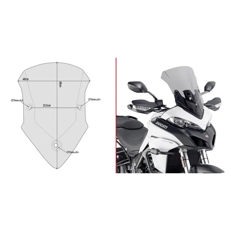 GIVI WINDSCREEN DUCATI MULTISTRADA 1200 2015-2017, RAUCHEN