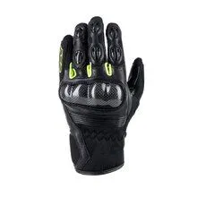 Guanti 4S BURN Nero/Fluo Tg L - Guanti in pelle e tessuto Burn - Nero/fluo L AX