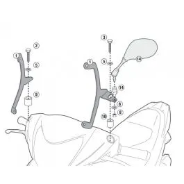 attacchi parabrabrezza honda vision 110 2011-2017