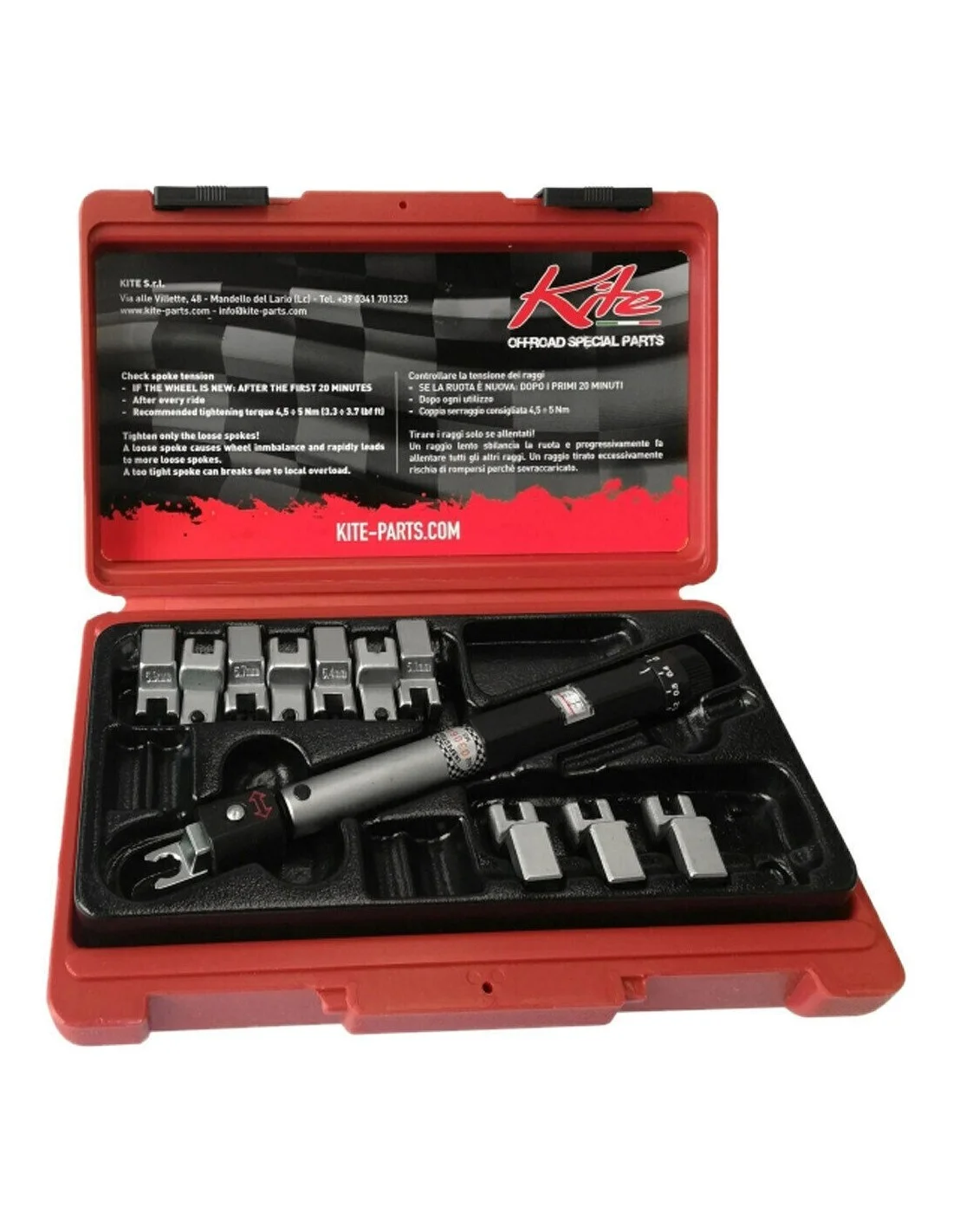 Kit chiave tira raggi dinamometrica Nm Kite