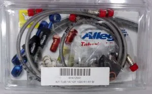 Kit Tubi Freno Allegri per APRILIA 750 SHIVER 08>12 Tubi diretti, tubi colore trasparente - ottone colore White Metal Silver codice 6AP105A1