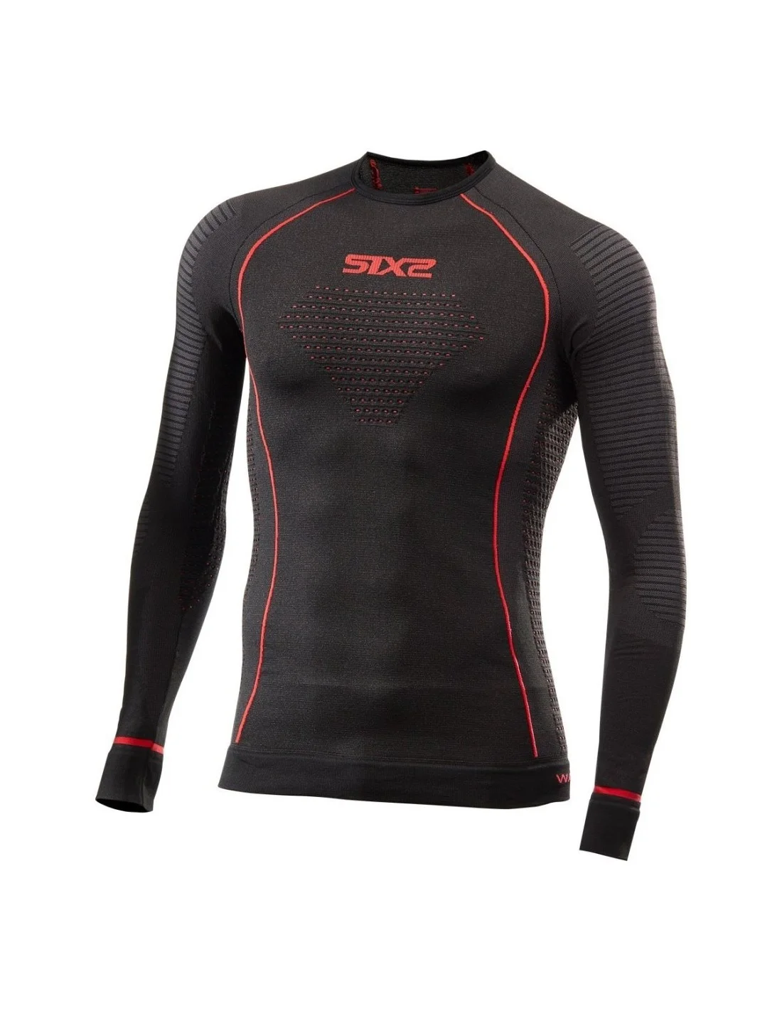 Maglia Tecnica Maniche lunghe invernale SIXS Nera/Rossa