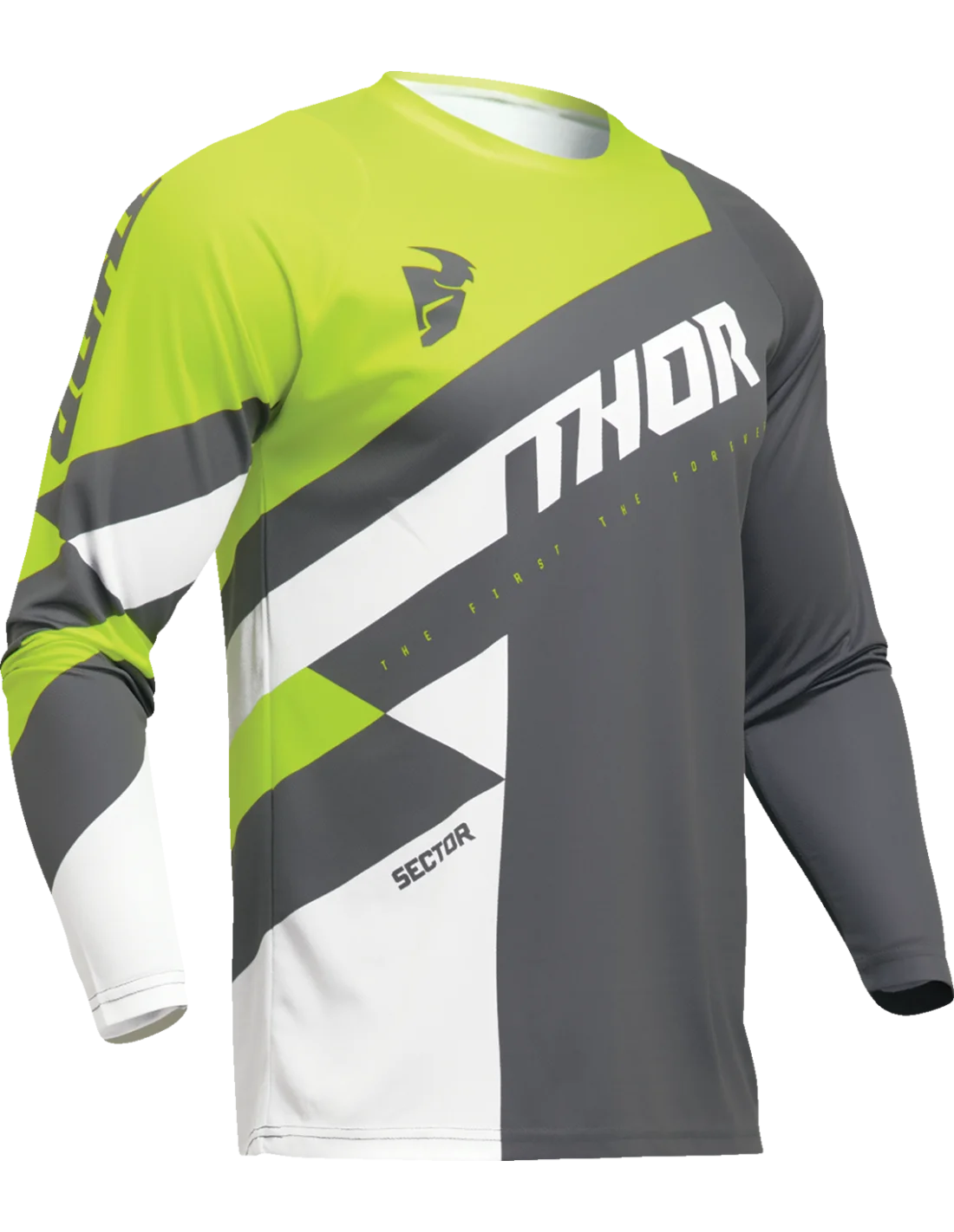 Maglia Thor Sector Checker Grigia Giallo Fluo