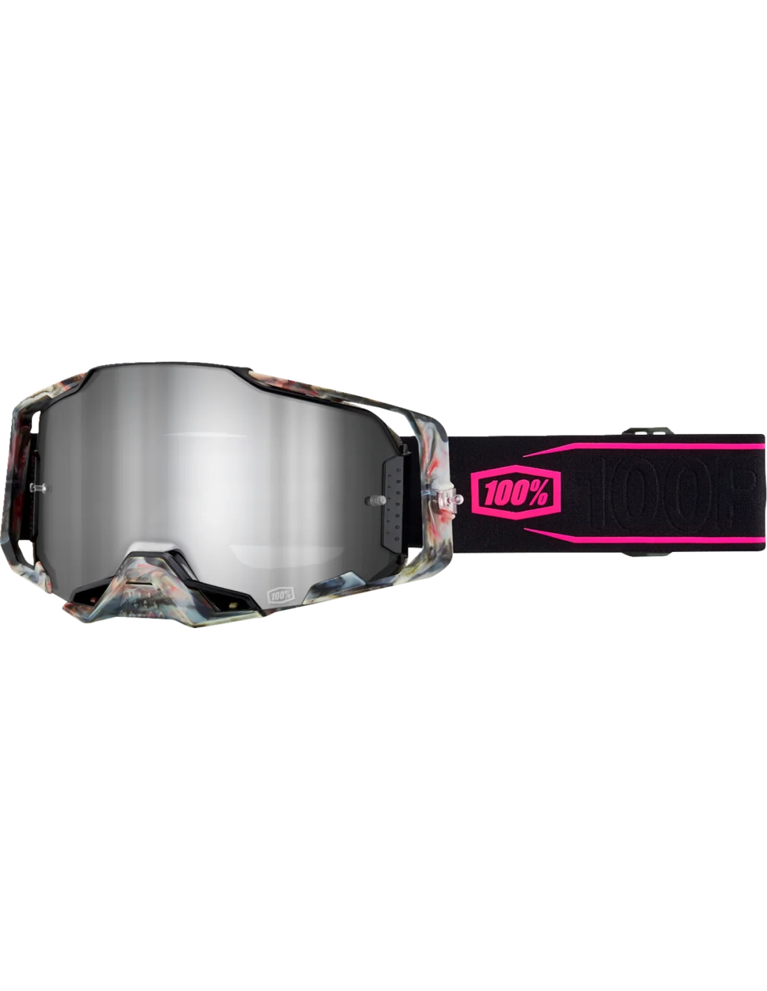 Maschera 100% Armega Sarcelle Mirror Silver