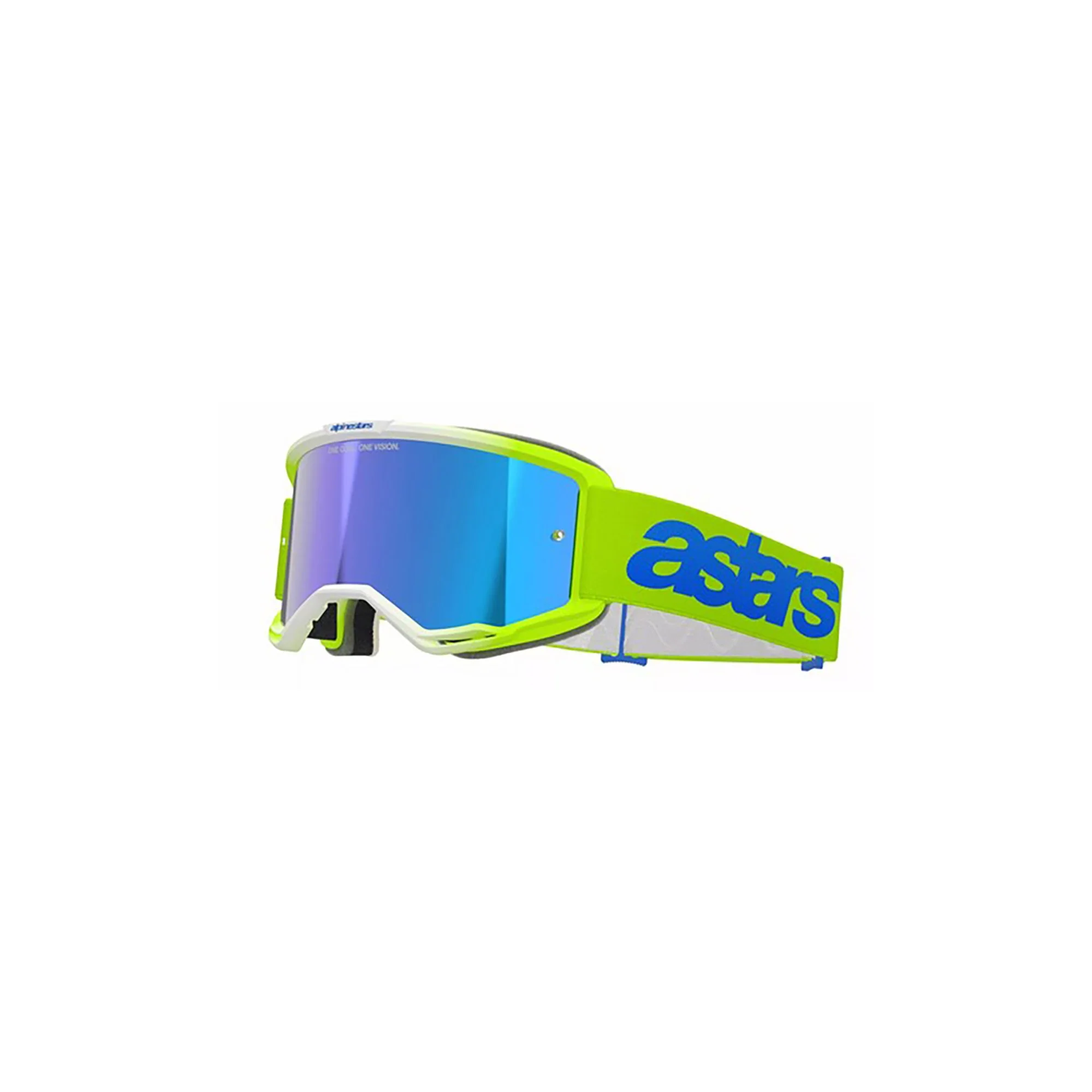 Maschera Alpinestars Vision 5 Blaze Giallo Fluo | Lente Blu a Specchio