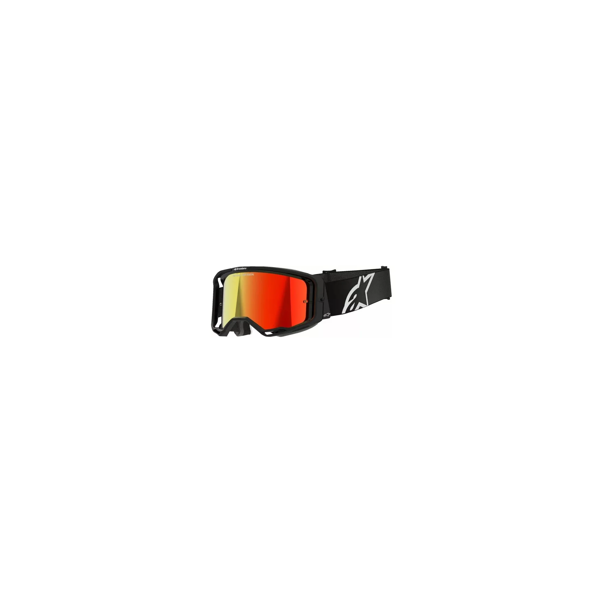 Maschera Mx Alpinestars Vision 8 Corp Nero | Lente Rossa a Specchio