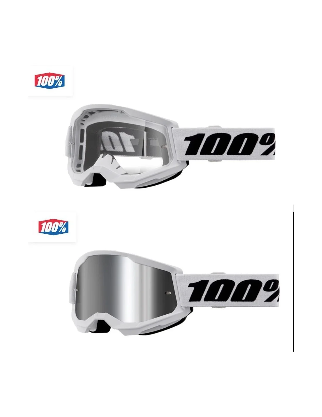 Occhiali Maschera 100% Strata 2 WHITE