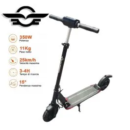 Monopattino elettrico F6 Energy 350W con batteria al litio nero 25Km/h - Adatto a bonus mobilità